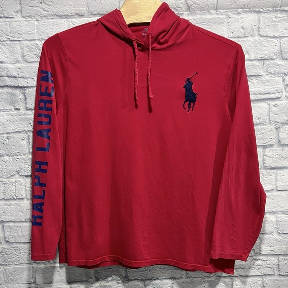 Polo Ralph Lauren Men 1967‎ Big Pony USA Flag Hoodie Long Sleeve Sweatshirt 2XL - Picture 2 of 7